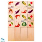 بازی دومینو چوبی سبزیجات آموزش اعداد انگلیسی (۲۸ عددی)