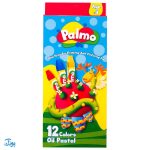 پاستل روغنی ۱۲ رنگ جعبه مقوایی پالمو (مداد شمعی) palmo