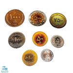 سکه‌ و پول آموزشی مقوایی طرح صندوقچه قلک (۵۶ عدد سکه پول رایج ایران آموزشی مدل ماوا)