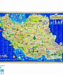 نقشه تصویری ایران قدیم گلاسه سایز ۷۰*۱۰۰